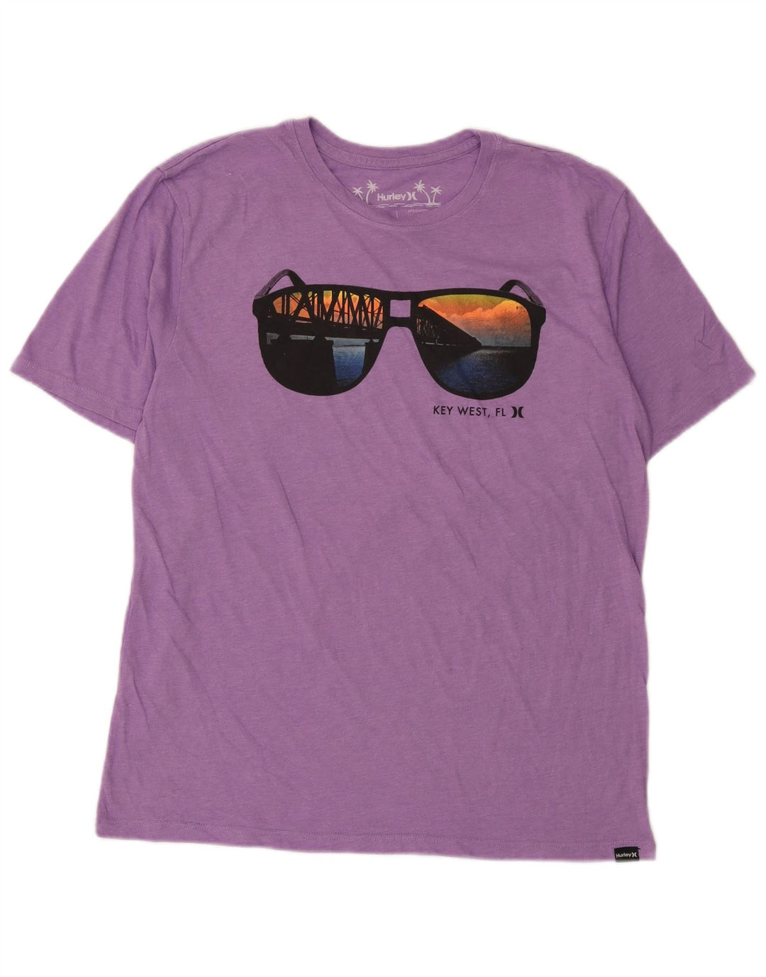 Hurley Mens Graphic T-Shirt Top Medium Purple Cotton