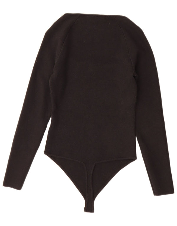 Body cu mânecă lungă pentru femei Abercrombie & Fitch UK 12 Medium Black