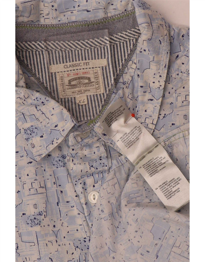 White Stuff Ανδρικό Abstract Pattern Πουκάμισο Classic Fit XL Μπλε βαμβακερό