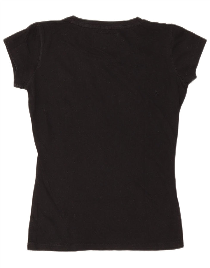 Russell Athletic Womens Graphic T-Shirt Top UK 14 Medium Black