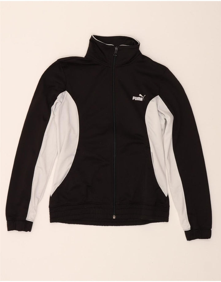 PUMA Womens Tracksuit Top Jacket UK 12 Medium Black Colourblock Polyester Vintage Puma and Second-Hand Puma from Messina Hembry 