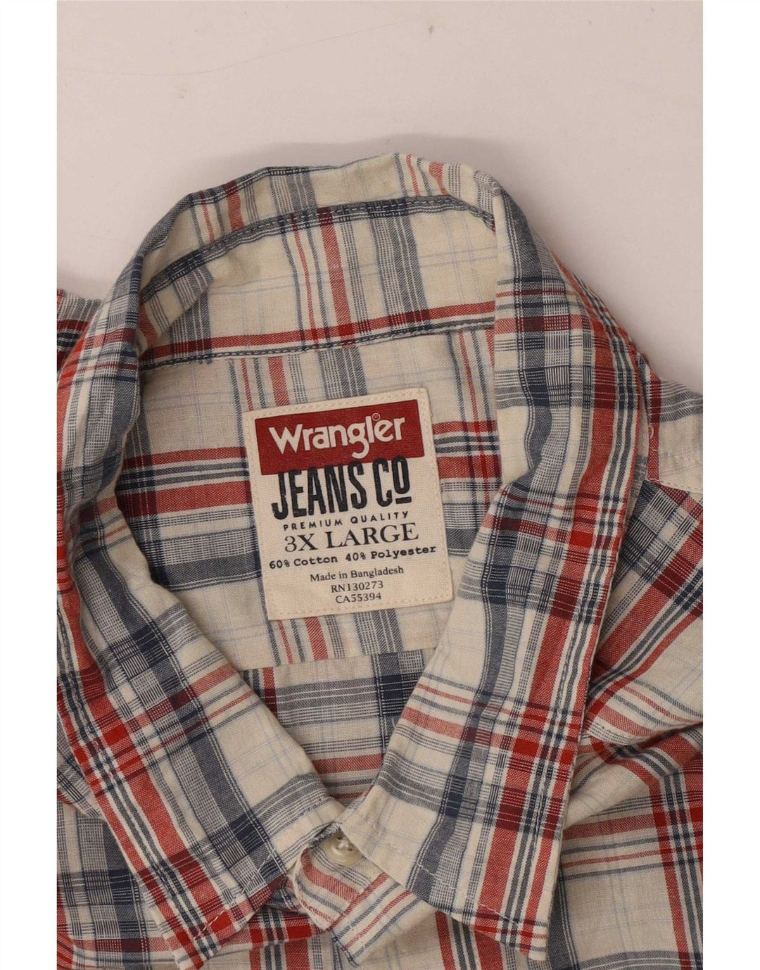 Camisa masculina Wrangler 3XL algodão xadrez multicolorido