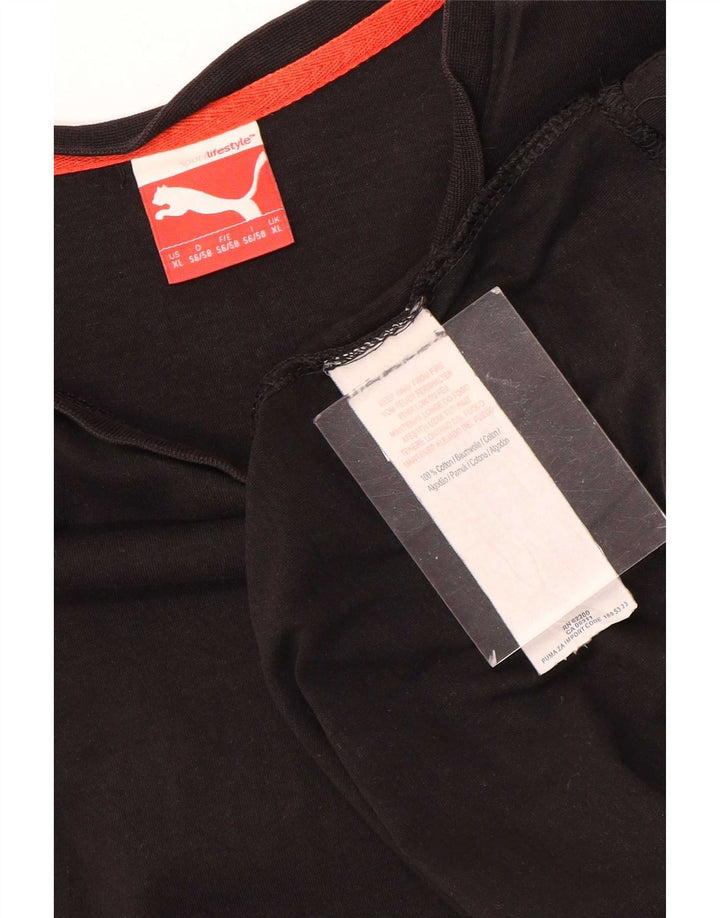 Puma Mens T-Shirt Top XL Black Cotton