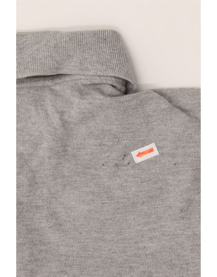 NEW BALANCE Mens Polo Shirt Large Grey Cotton Vintage New Balance and Second-Hand New Balance from Messina Hembry 