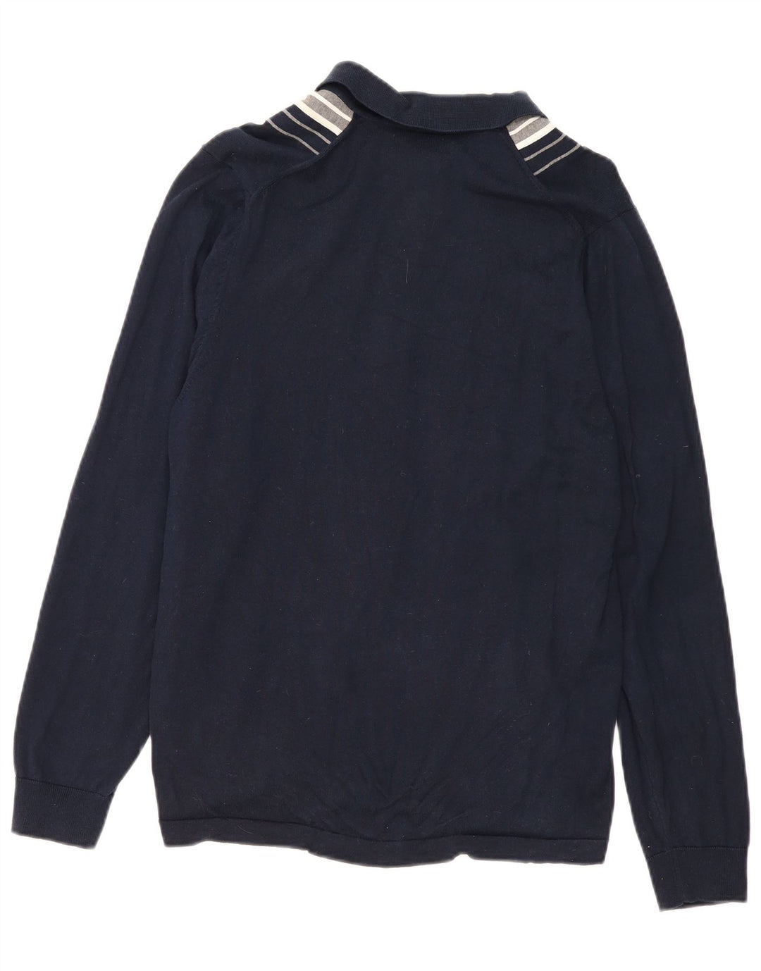 Marks & Spencer Mens Cardigan Sweater Medium Navy Blue Colourblock Cotton