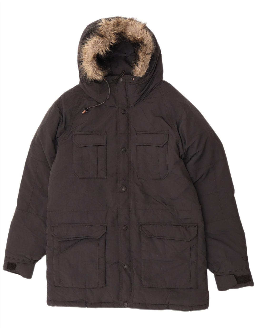 Levi's Herre hættepolstret jakke UK 38 Medium Sort Polyamid