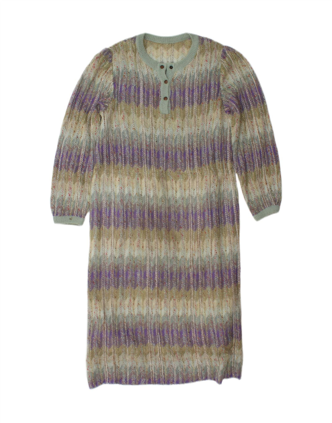 VINTAGE Womens Jumper Dress UK 12 Medium Multicoloured Striped
