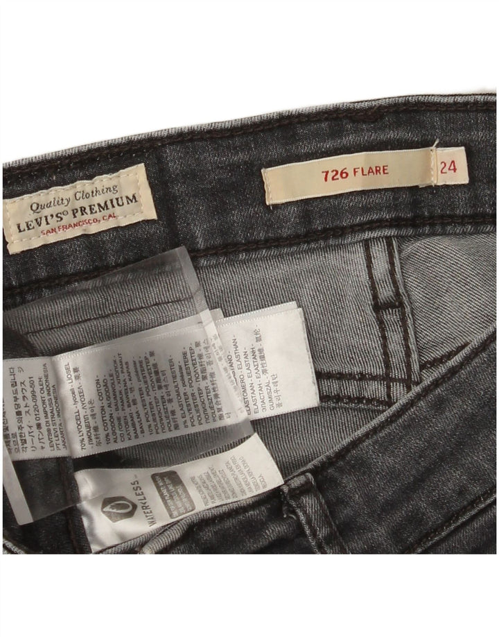 LEVI'S Womens 726 Flared Jeans W24 L30 Grey Lyocell