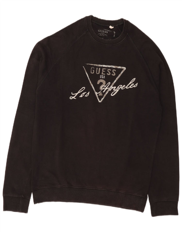 Guess Mens Graphic Sweatshirt Jumper 2XL Black Cotton