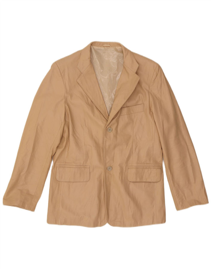 Giacca blazer vintage da donna a 2 bottoni UK 14 beige medio