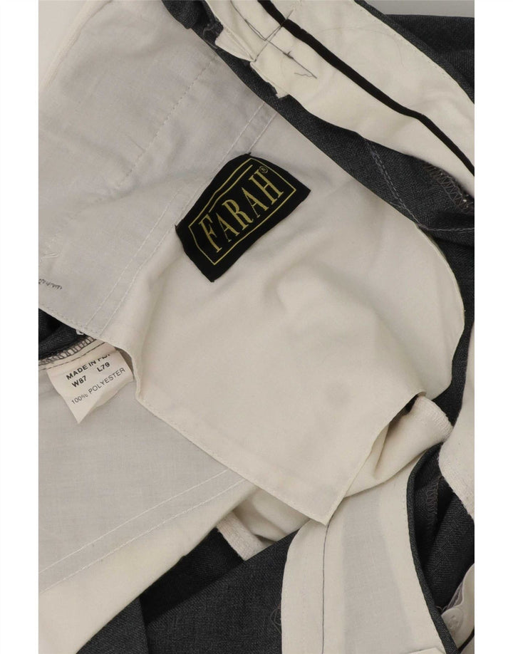 Мужские широкие брюки Farah W32 L26 из полиэстера серого цвета