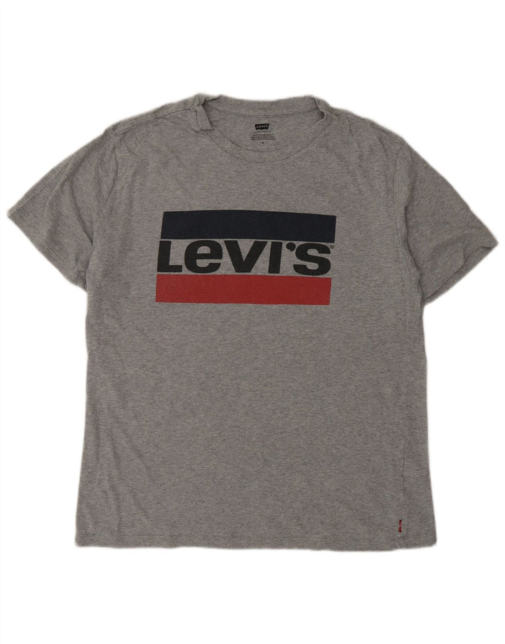Levi's muška majica kratkih rukava s grafičkim motivima, srednje sivi pamuk