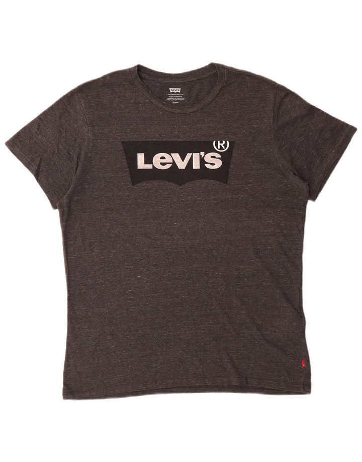 LEVI'S Mens Graphic T-Shirt Top Small Grey Cotton