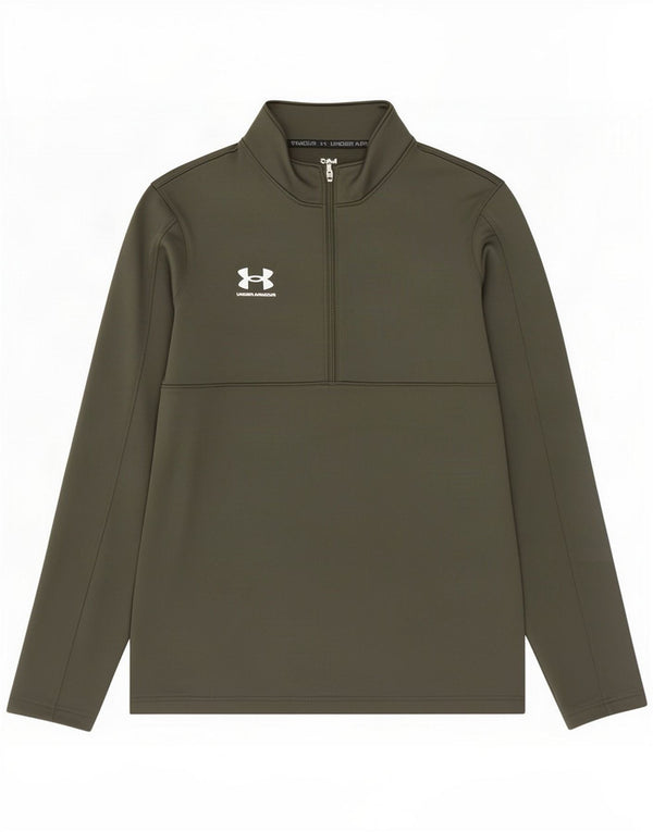 Under Armour Haut de survêtement à col zippé pour homme Large Kaki Polyester