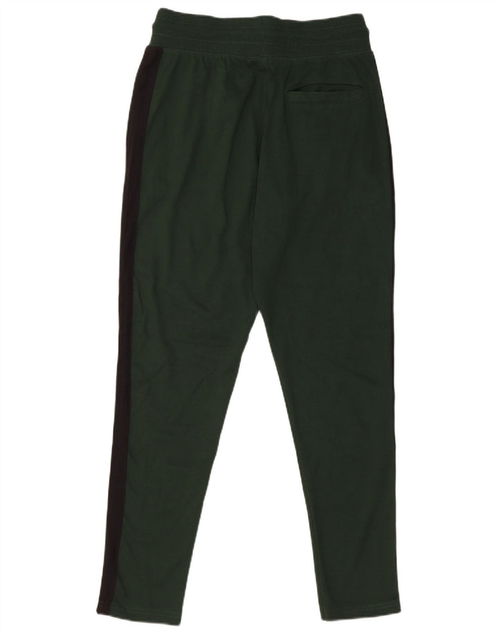 Zara Mens Tracksuit Trousers Small  Green Colourblock Cotton