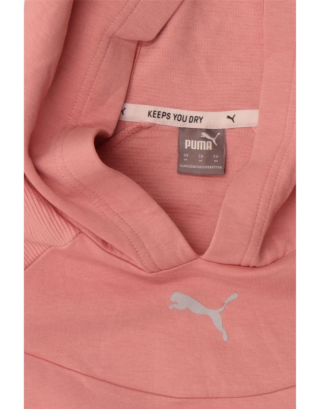 Puma Womens Crop Hoodie Jumper UK 14 Medium Pink