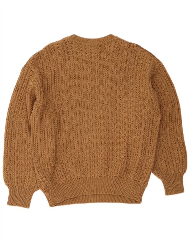 Number 1 Mens Crew Neck Jumper Sweater XL Brown Wool