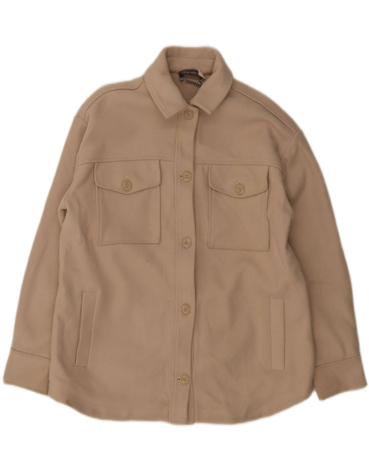MINT VELVET Damen Übergroße Bomberjacke UK 14 Medium Beige Acryl