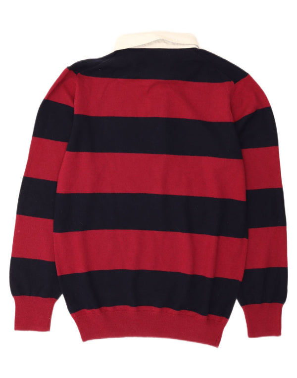 Crew Clothing Maglione da uomo con collo alto in lana d'agnello a strisce rosse grandi