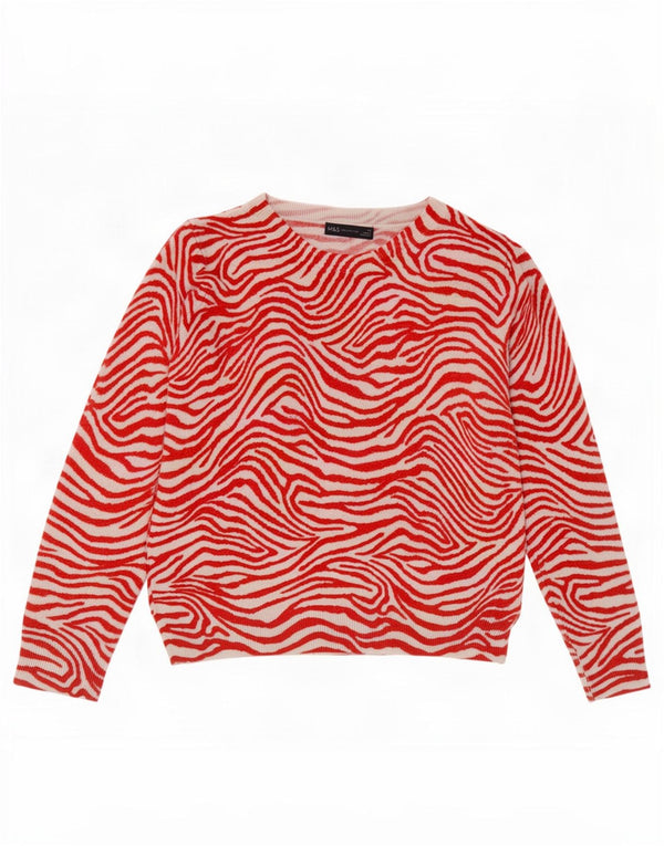 Marks & Spencer Pull à col rond pour femme UK 12 Rouge moyen