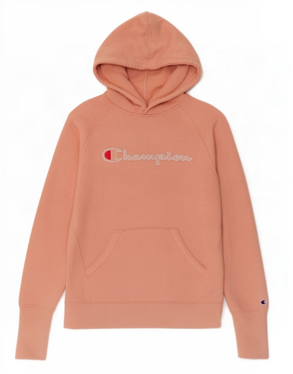 Champion Womens Graphic Hoodie Pullover UK 10 Small Rosa Baumwolle