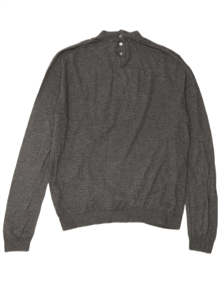Zara Dame Turtle Neck Jumper Sweater UK 14 Medium Grey Modal