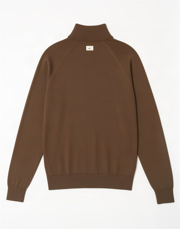 Gap Mens Zip Neck Jumper Sweater XS Khaki Merino Wool