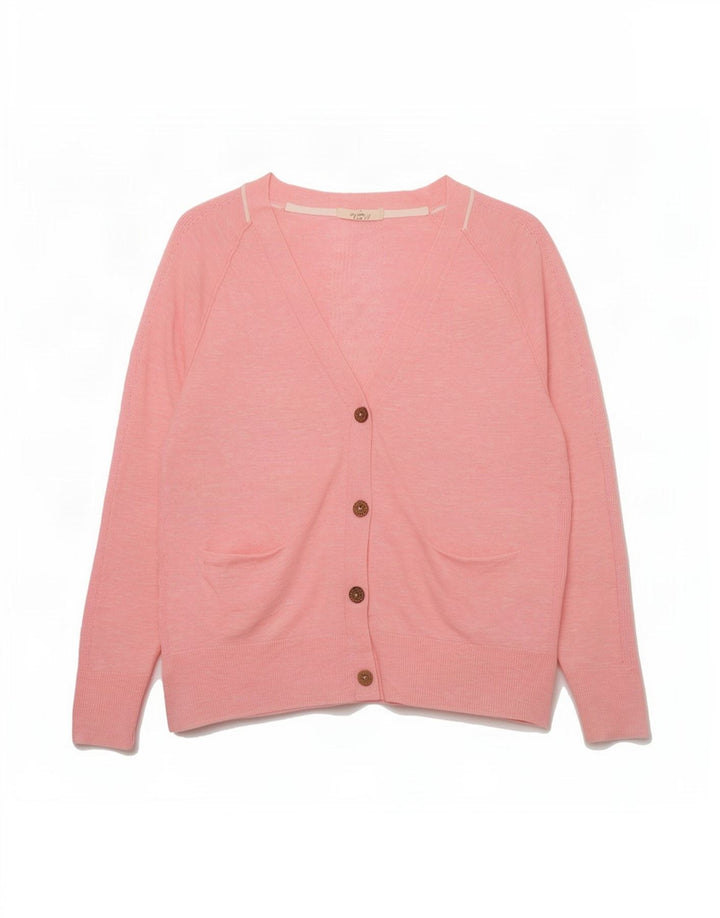 White Stuff Dame Cardigan Sweater UK 16 Large Pink Linen