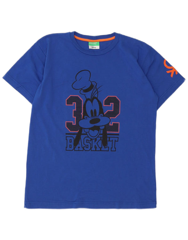 Benetton T-Shirt mit Disney-Grafik für Jungen, 11–12 Jahre, 2XL, blaue Baumwolle
