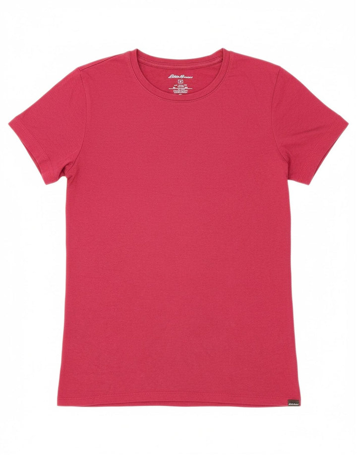 EDDIE BAUER Womens T-Shirt Top UK 12 Medium Pink Cotton Vintage Eddie Bauer and Second-Hand Eddie Bauer from Messina Hembry 