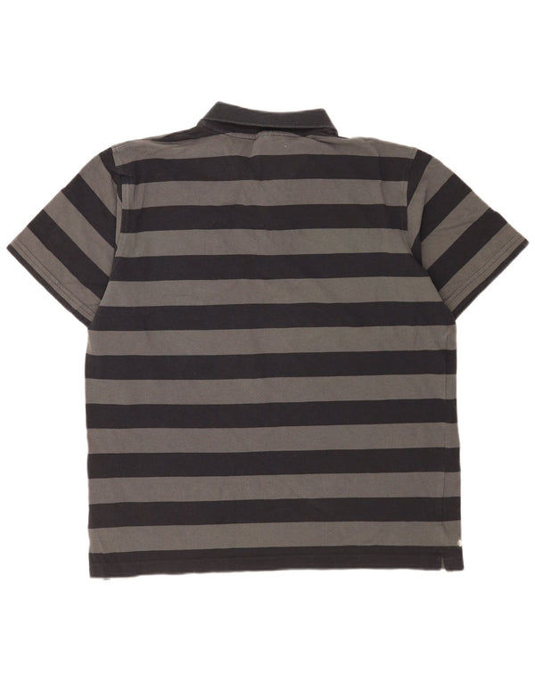 Reebok Polo Homme XL Gris Rayé Coton