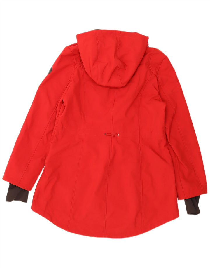 French Connection Damen-Regenjacke mit Kapuze, reguläre Passform, UK 14, Größe L, Rot