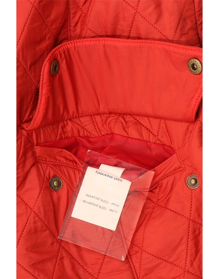 Giacca trapuntata da donna Barbour UK 16 grande rossa in poliammide