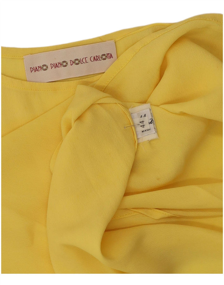 Vintage Womens Cami Top IT 44 Medium Yellow Acetate