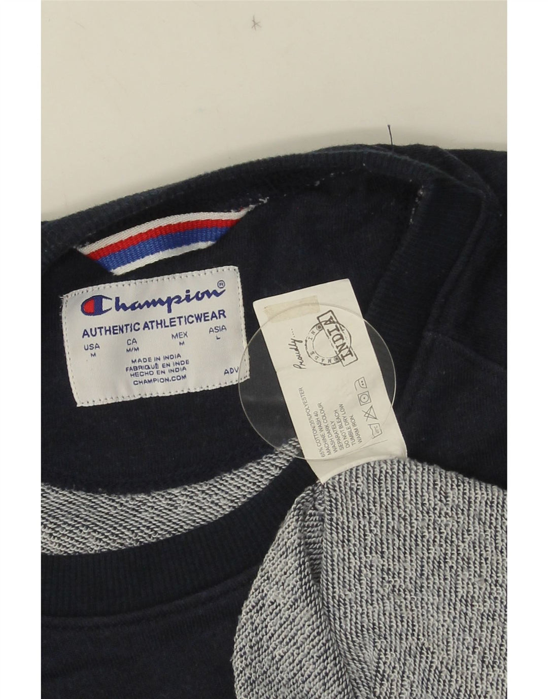 CHAMPION Mens Graphic Sweatshirt Jumper Medium Navy Blue Cotton