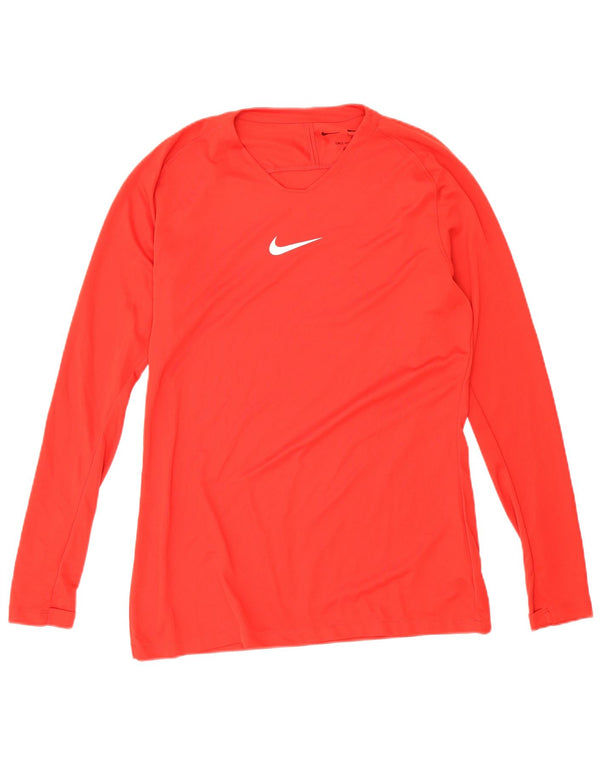 Nike Dri Fit Slim Fit Graphic Top cu mânecă lungă din poliester roșu mare
