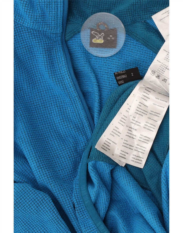 SALEWA Mens Zip Fleece Jumper EU 52 XL Blue Colourblock Polyester