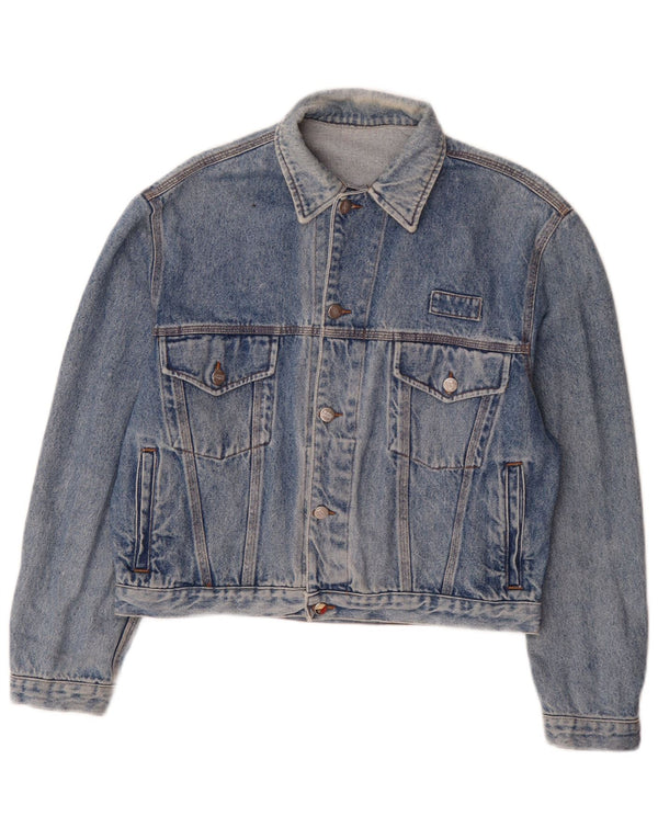 Enrico Coveri Herren Jeansjacke UK 40 Große blaue Baumwolle