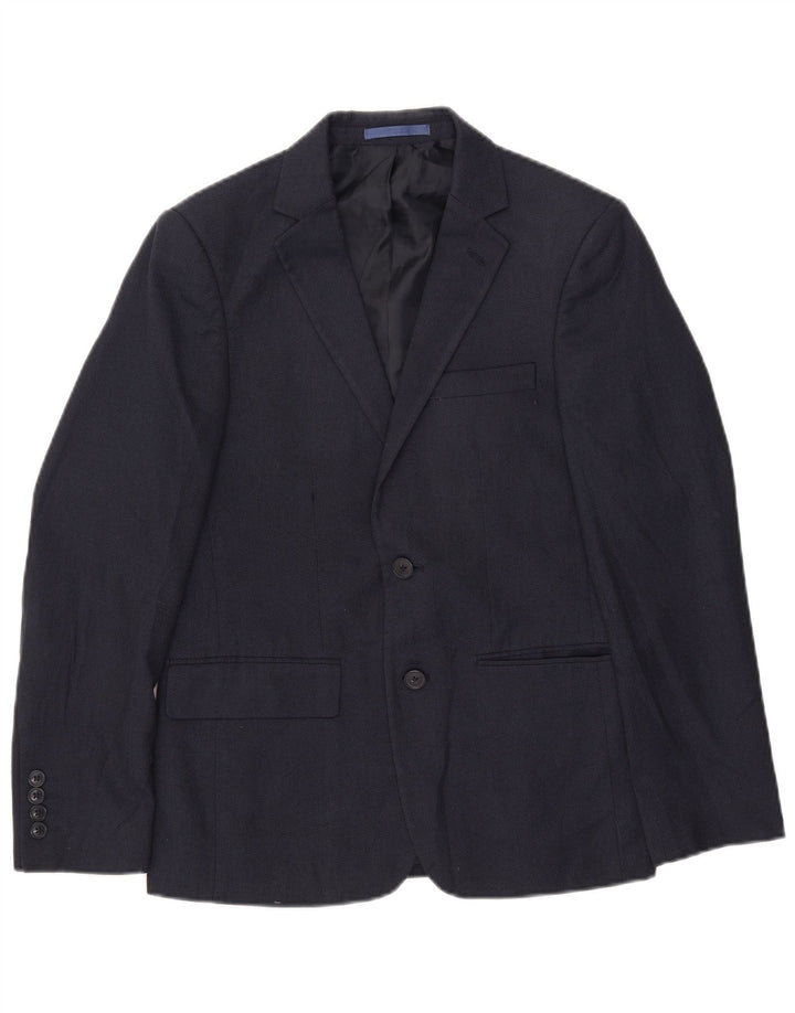 Marks & Spencer Mens 2 Button Slim Fit Blazer Jacket UK 36 Small Navy Blue