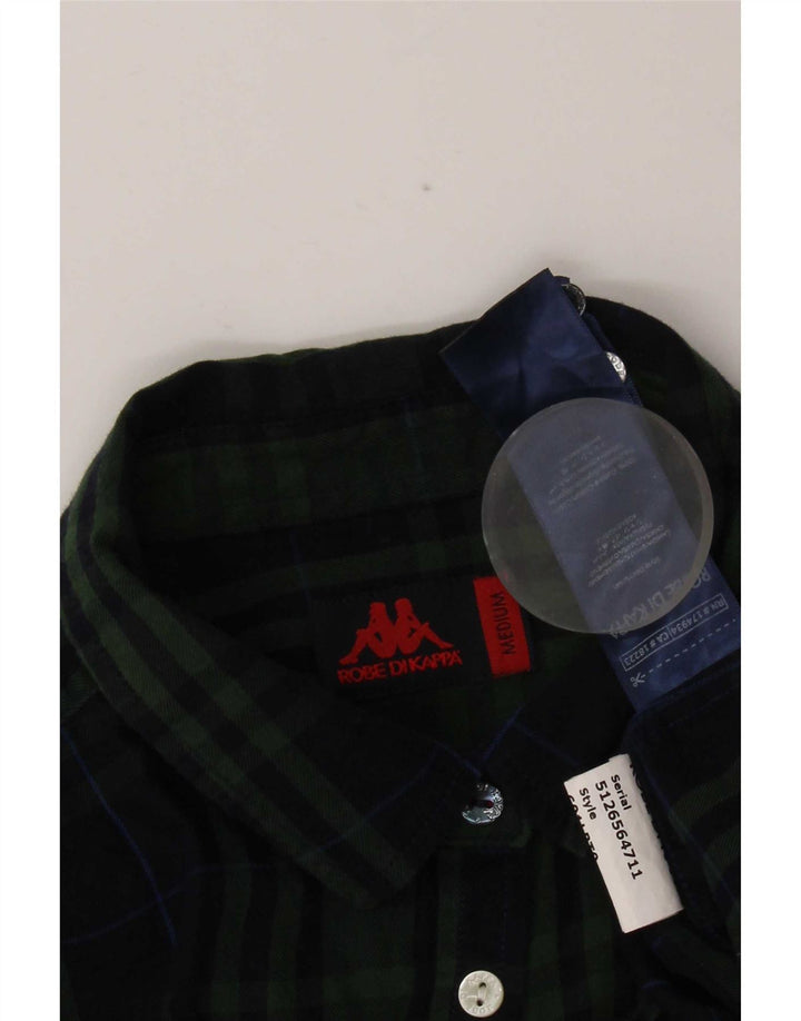 Kappa Dameskjorte UK 12 Medium Navyblå Ternet Bomuld