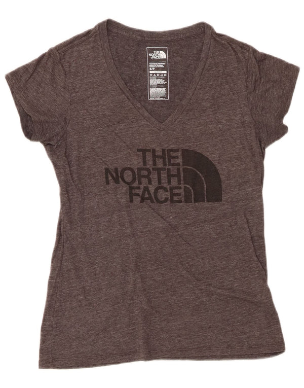 The North Face Womens Slim Fit Graphic T-Shirt Top UK 10 Small Grey Flecked
