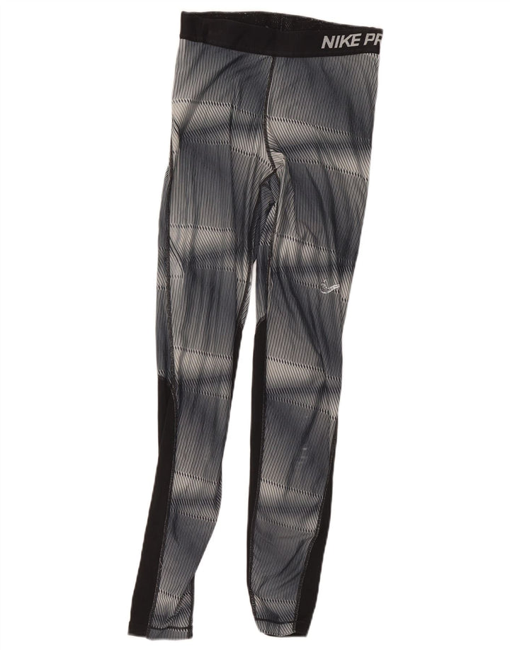 Nike Boys Graphic Leggings 10-11 Years Grey Colourblock Polyester