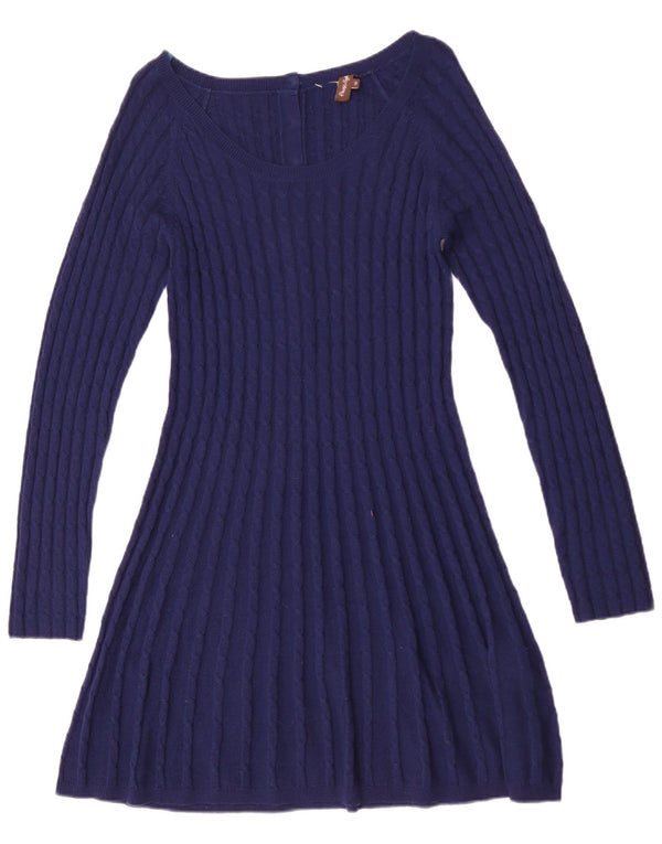 Phase Eight Robe pull à manches longues pour femme UK 42 en laine bleu marine moyen