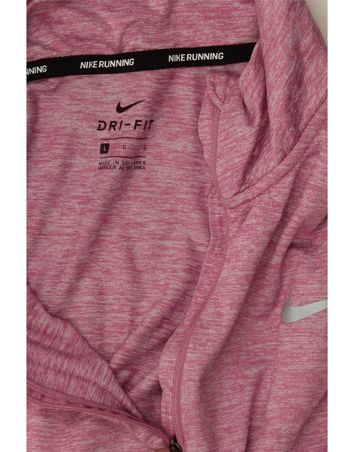 Nike Womens Dri Fit Oversized Pullover Tracksuit Top UK 16 Large Pink