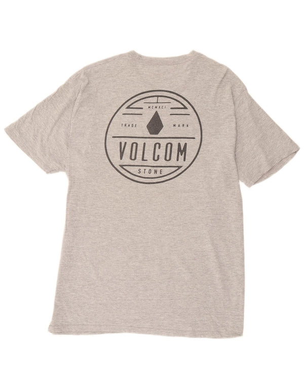 T-shirt grafica da uomo Volcom Top grande in cotone chiazzato grigio