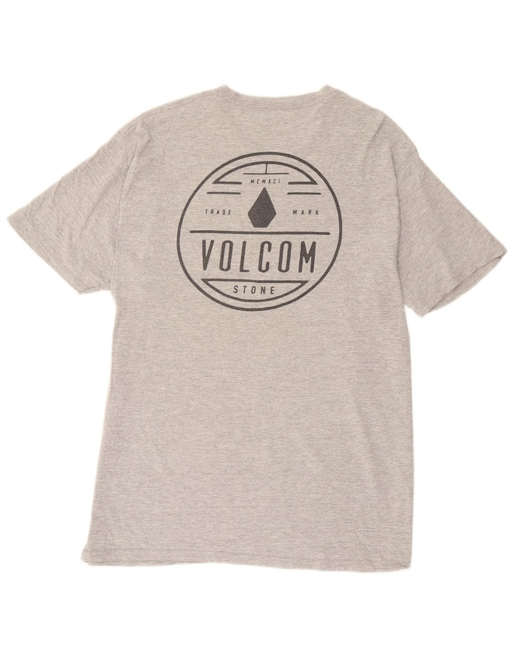Volcom Mens Graphic T-Shirt Top Large Grey Flecked Cotton