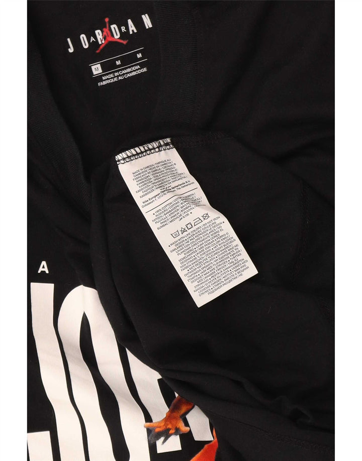 Jordan Mens Graphic T-Shirt Top Medium Black Cotton
