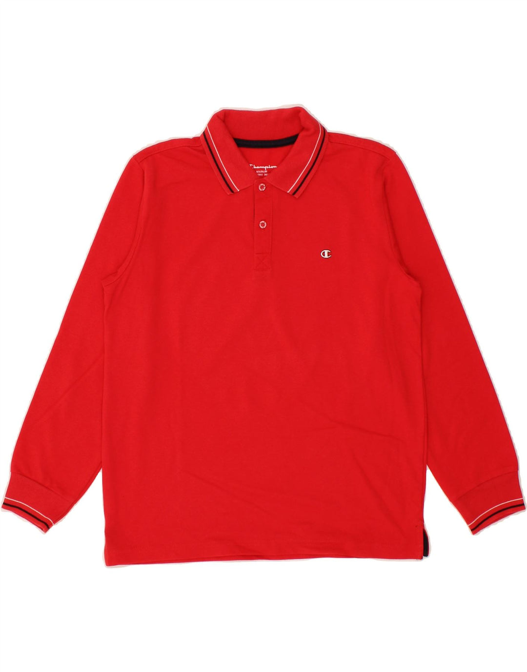 CHAMPION Boys Long Sleeve Polo Shirt 9-10 Years Medium Red Vintage Champion and Second-Hand Champion from Messina Hembry 