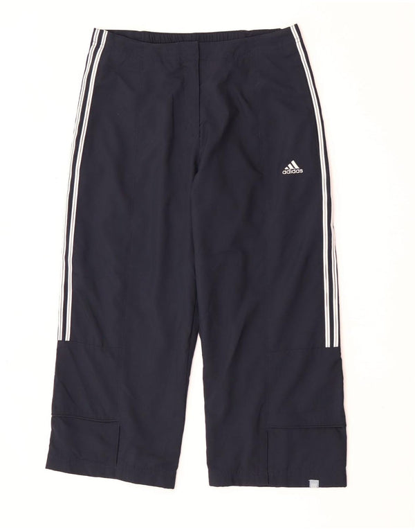 Adidas Damen Capri-Hose mit weitem Bein, UK 10, Größe S, W32, L20, Marineblau