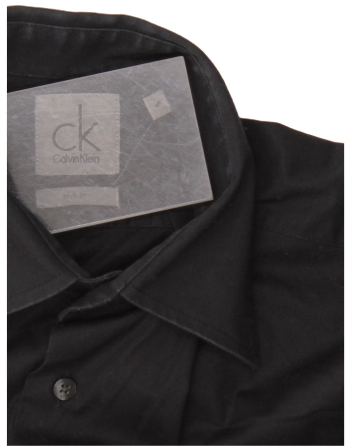 CALVIN KLEIN Mens Slim Fit Shirt Small Black